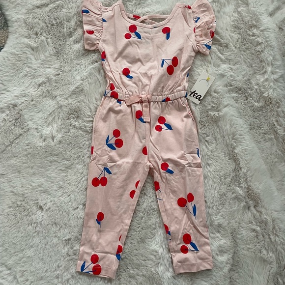 Tea Collection Other - NWT Tea Collection Scoop Back Ruffle Jumpsuit